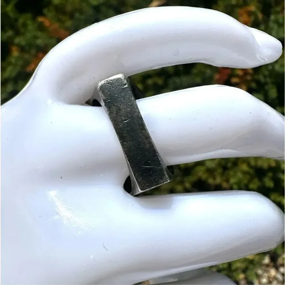 Vintage  square Sterling men’s Tiger's Eye Ring